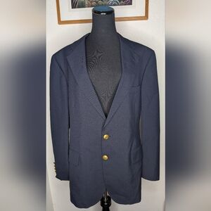 Vtg POLO UNIVERSITY CLUB RALPH LAUREN Men's Navy Blazer Jacket 46R Gold Buttons